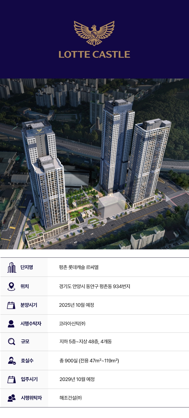 평촌 롯데캐슬 르씨엘 단지 사업개요 정보